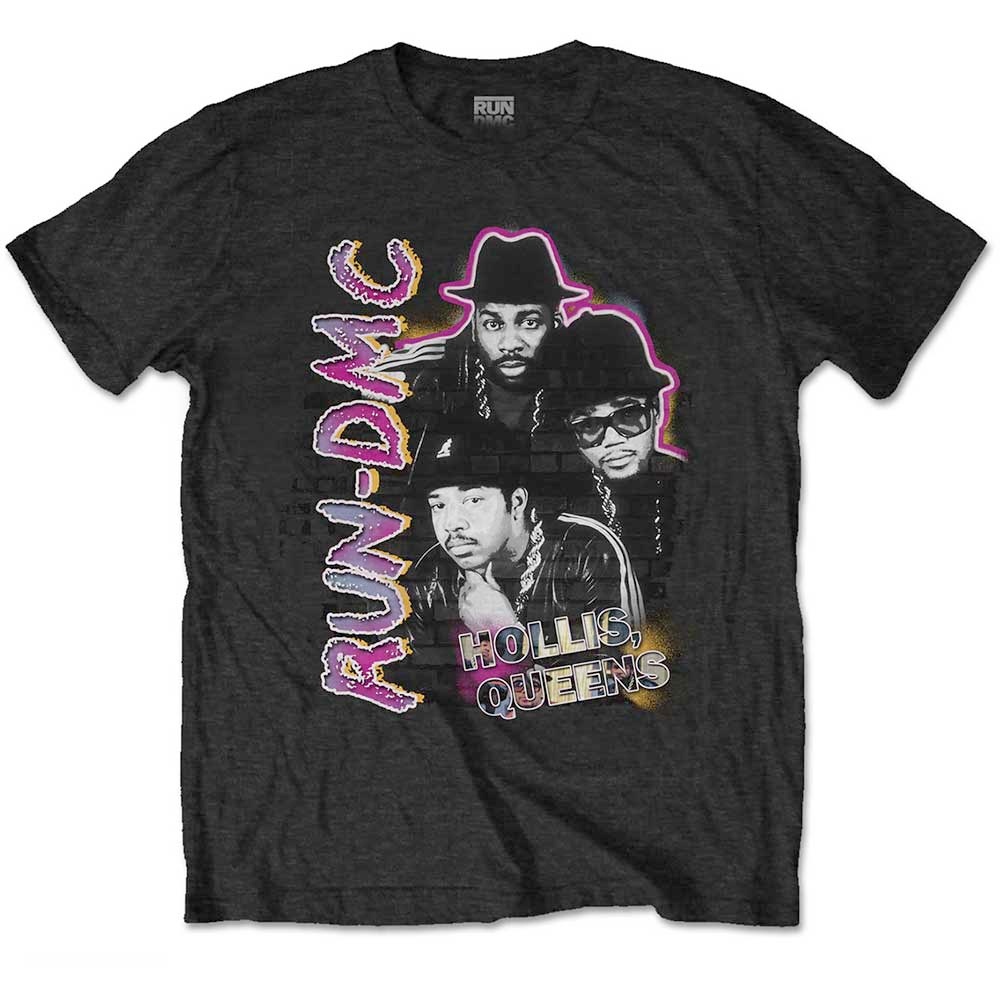 Run DMC - Hollis Queens Homage Heren Tshirt - Zwart
